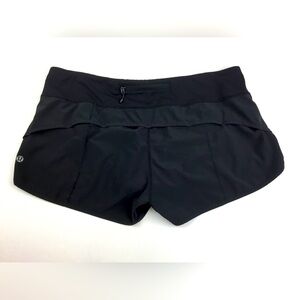 Lululemon Speed Shorts Size 10 Solid Black Lined 3”
